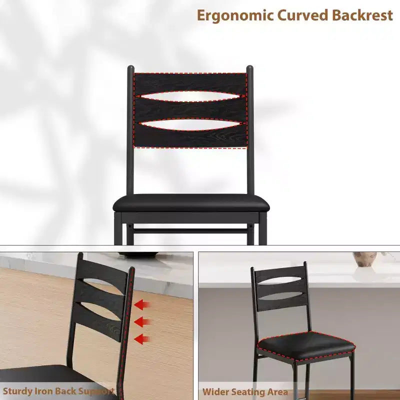 Lot de 4 tabourets de bar hauteur comptoir, chaises de bar rembourrées en similicuir avec dossier en bois, coussin épais et repose-pieds pour îlot de cuisine