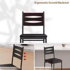 Lot de 4 tabourets de bar hauteur comptoir, chaises de bar rembourrées en similicuir avec dossier en bois, coussin épais et repose-pieds pour îlot de cuisine