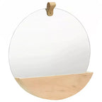 Miroir mural verre bois naturel, Bois de pin massif moyen