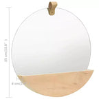 Miroir mural verre bois naturel, Bois de pin massif moyen
