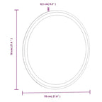Miroir de salle de bain LED en verre transparent, 70 cm de diamètre