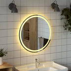 Miroir de salle de bain LED en verre transparent, 70 cm de diamètre