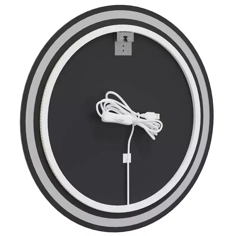 Miroir de salle de bain LED en verre transparent, 70 cm de diamètre