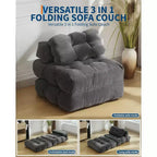 Garvee 34.25x74.8 Canapé-lit pliant simple, fauteuil-lit convertible avec oreiller, chaise et matelas pliants portables