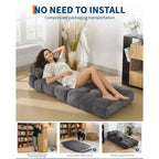 Garvee 34.25x74.8 Canapé-lit pliant simple, fauteuil-lit convertible avec oreiller, chaise et matelas pliants portables