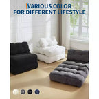 Garvee 34.25x74.8 Canapé-lit pliant simple, fauteuil-lit convertible avec oreiller, chaise et matelas pliants portables