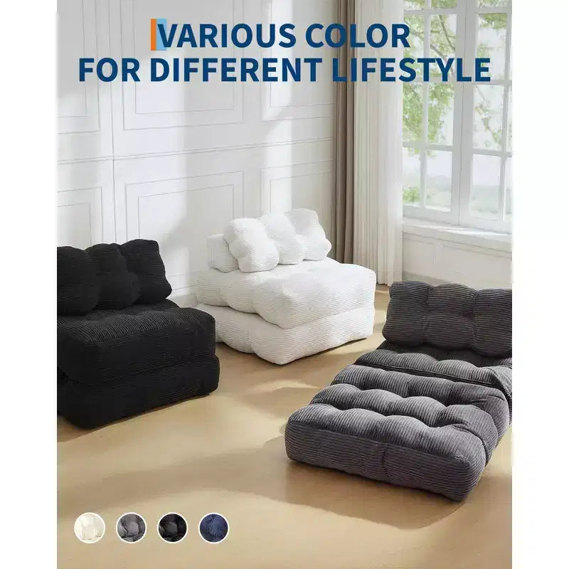 Garvee 34.25x74.8 Canapé-lit pliant simple, fauteuil-lit convertible avec oreiller, chaise et matelas pliants portables