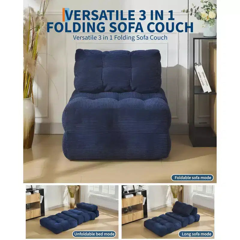 Garvee 34.25x74.8 Canapé-lit pliant simple, fauteuil-lit convertible avec oreiller, chaise et matelas pliants portables
