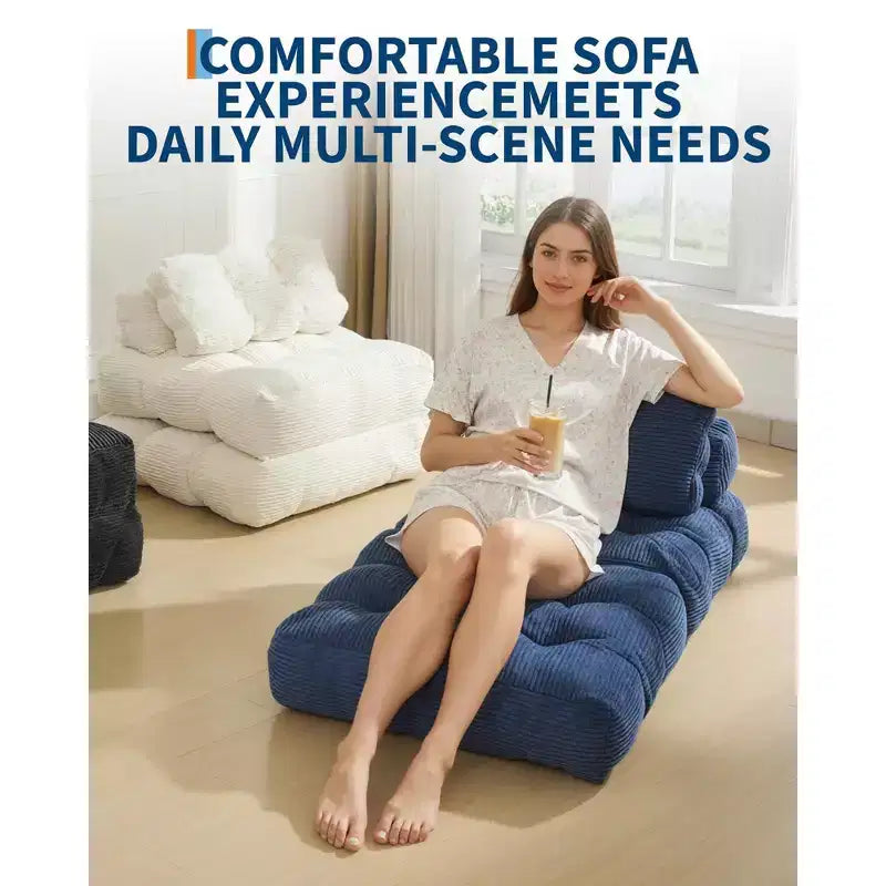 Garvee 34.25x74.8 Canapé-lit pliant simple, fauteuil-lit convertible avec oreiller, chaise et matelas pliants portables