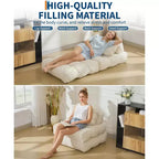 Garvee 34.25x74.8 Canapé-lit pliant simple, fauteuil-lit convertible avec oreiller, chaise et matelas pliants portables