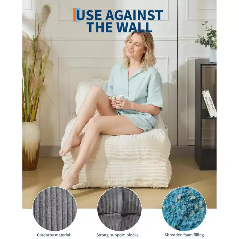 Garvee 34.25x74.8 Canapé-lit pliant simple, fauteuil-lit convertible avec oreiller, chaise et matelas pliants portables