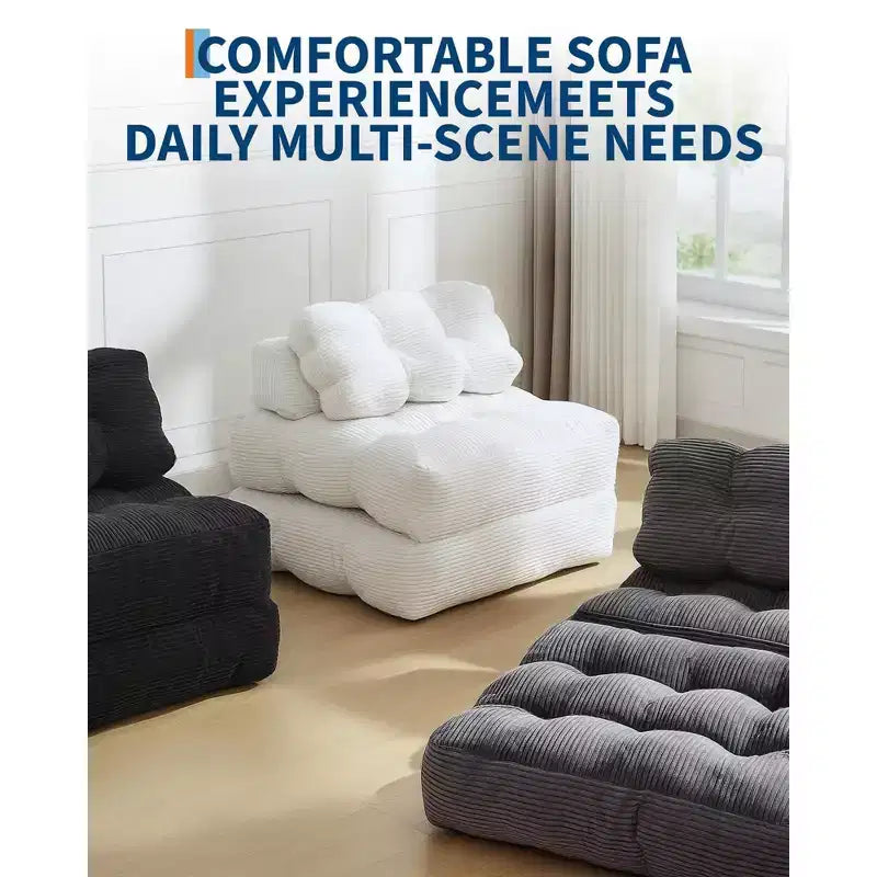 Garvee 34.25x74.8 Canapé-lit pliant simple, fauteuil-lit convertible avec oreiller, chaise et matelas pliants portables