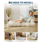 Garvee 34.25x74.8 Canapé-lit pliant simple, fauteuil-lit convertible avec oreiller, chaise et matelas pliants portables