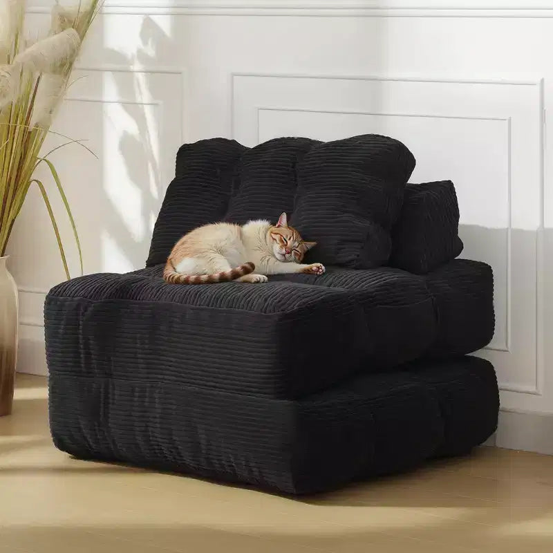 Garvee 34.25x74.8 Canapé-lit pliant simple, fauteuil-lit convertible avec oreiller, chaise et matelas pliants portables