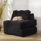 Garvee 34.25x74.8 Canapé-lit pliant simple, fauteuil-lit convertible avec oreiller, chaise et matelas pliants portables