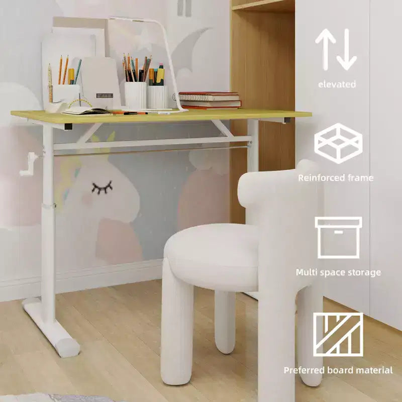 Okak Bureau réglable en hauteur de 100 cm, table d'ordinateur polyvalente, bureau d'écriture pour salon, bureau, salle de classe