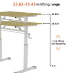 Okak Bureau réglable en hauteur de 100 cm, table d'ordinateur polyvalente, bureau d'écriture pour salon, bureau, salle de classe