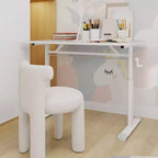 Okak 39.37IN Height-Adjustable Small Desk, Computer Desk with Multi-Purpose Design, Writing Desk for Living Room, Office, Classroom