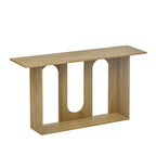 Okak 60IN Table Console Courbée Moderne avec Placage de Frêne, Table d'Entrée avec Étagère Inférieure, Table de Couloir pour Salon, Foyer