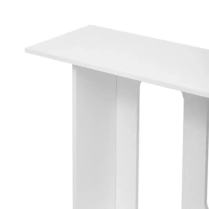Okak 60IN Table Console Courbée Moderne avec Placage de Frêne, Table d'Entrée avec Étagère Inférieure, Table de Couloir pour Salon, Foyer