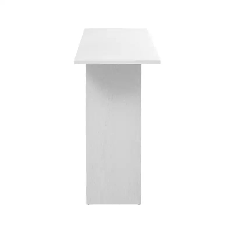 Okak 60IN Table Console Courbée Moderne avec Placage de Frêne, Table d'Entrée avec Étagère Inférieure, Table de Couloir pour Salon, Foyer