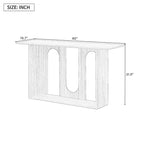 Okak 60IN Table Console Courbée Moderne avec Placage de Frêne, Table d'Entrée avec Étagère Inférieure, Table de Couloir pour Salon, Foyer