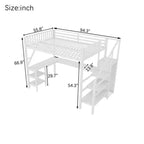 Lit mezzanine Whisen Metal complet avec armoire, éclairage LED, bureau en L et USB, matériaux de qualité supérieure pour la stabilité