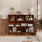 Étagère à 10 cubes en bois, meuble de rangement à 3 niveaux avec 5 pieds en fer et système anti-basculement, étagère de présentation ouverte pour bureau à domicile