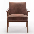 Fauteuil d'appoint en bois massif de style Mid-Century Homy Casa pour salon ou coin lecture