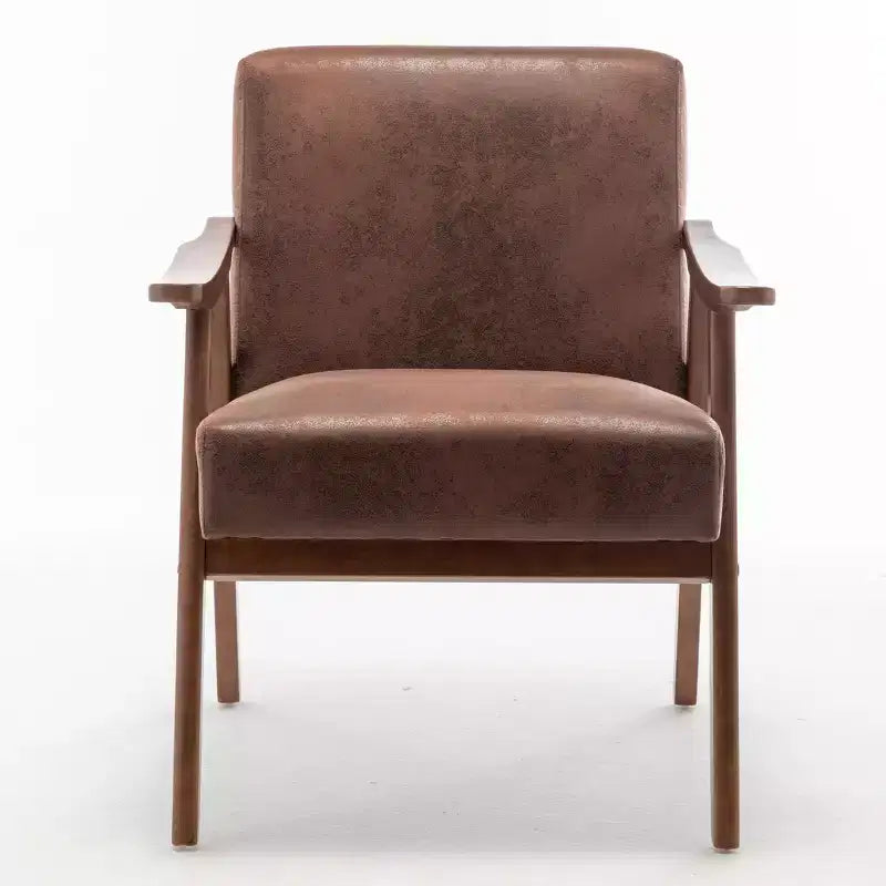 Fauteuil d'appoint en bois massif de style Mid-Century Homy Casa pour salon ou coin lecture