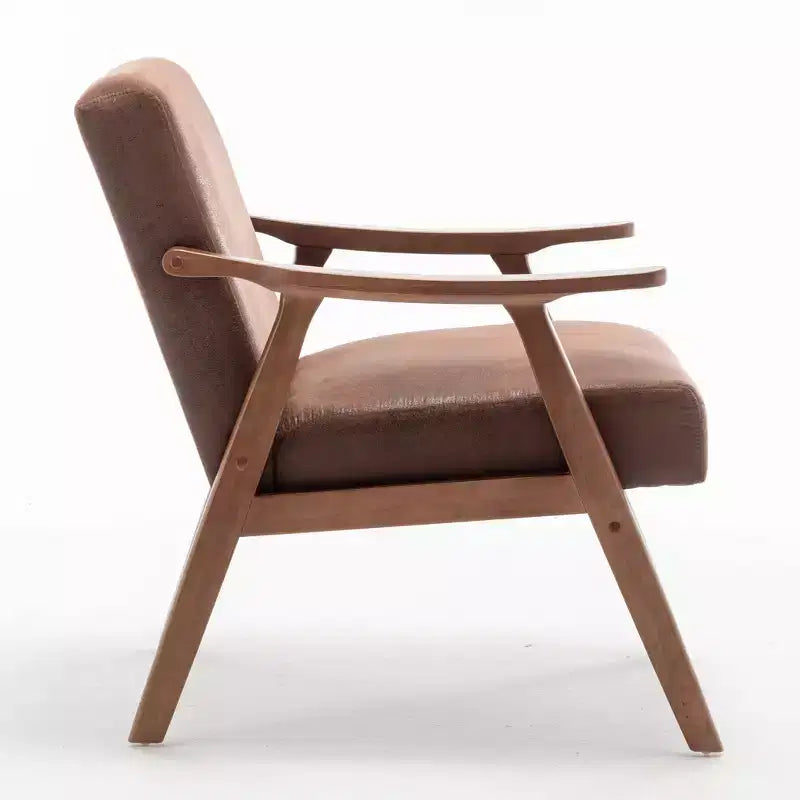 Fauteuil d'appoint en bois massif de style Mid-Century Homy Casa pour salon ou coin lecture
