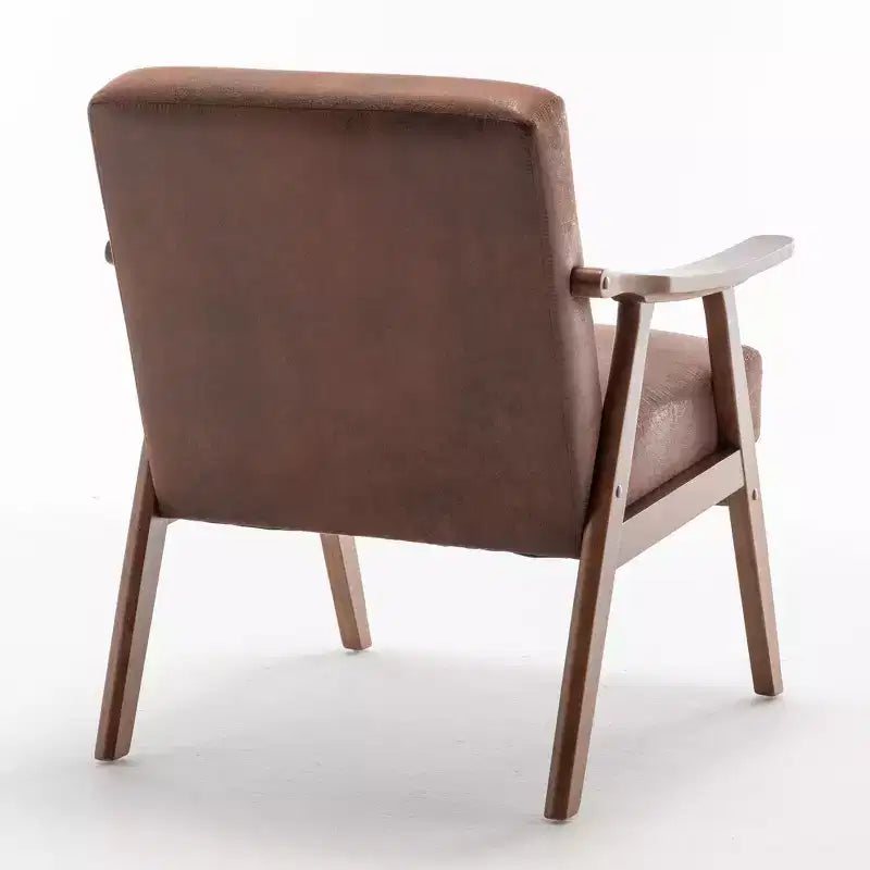 Fauteuil d'appoint en bois massif de style Mid-Century Homy Casa pour salon ou coin lecture