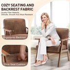 Fauteuil d'appoint en bois massif de style Mid-Century Homy Casa pour salon ou coin lecture