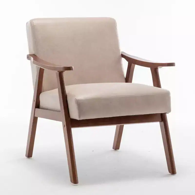 Fauteuil d'appoint en bois massif de style Mid-Century Homy Casa pour salon ou coin lecture
