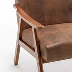 Fauteuil d'appoint en bois massif de style Mid-Century Homy Casa pour salon ou coin lecture