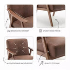 Fauteuil d'appoint en bois massif de style Mid-Century Homy Casa pour salon ou coin lecture