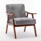 Fauteuil d'appoint en bois massif de style Mid-Century Homy Casa pour salon ou coin lecture