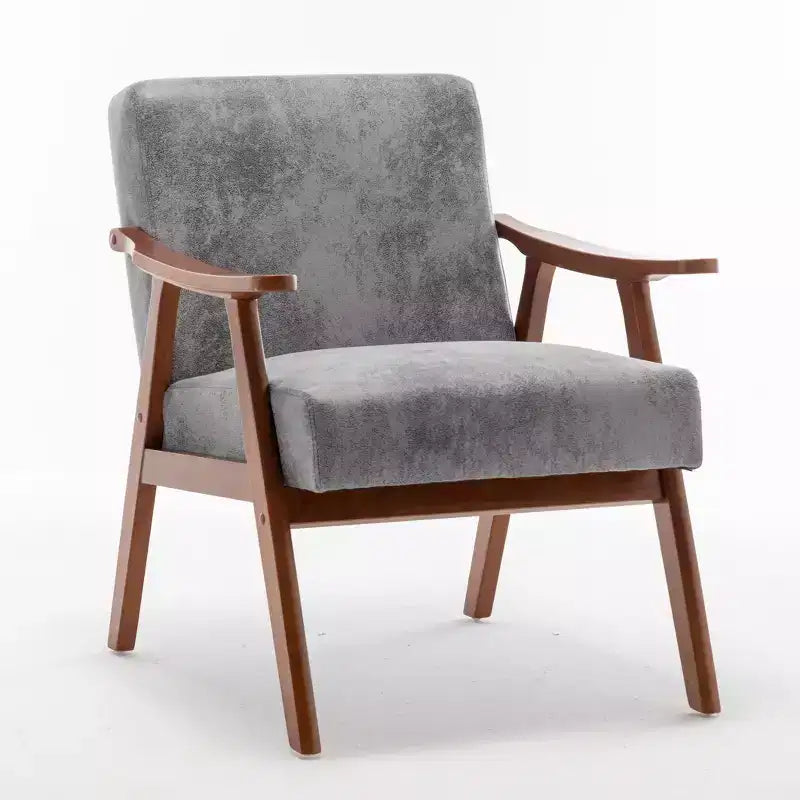 Fauteuil d'appoint en bois massif de style Mid-Century Homy Casa pour salon ou coin lecture