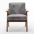 Fauteuil d'appoint en bois massif de style Mid-Century Homy Casa pour salon ou coin lecture