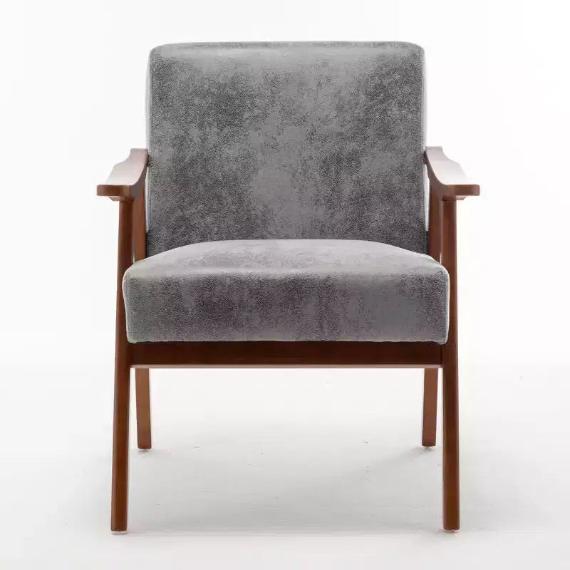 Fauteuil d'appoint en bois massif de style Mid-Century Homy Casa pour salon ou coin lecture