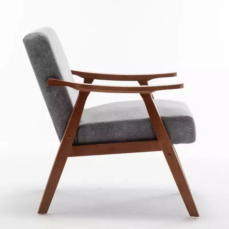 Fauteuil d'appoint en bois massif de style Mid-Century Homy Casa pour salon ou coin lecture