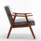 Fauteuil d'appoint en bois massif de style Mid-Century Homy Casa pour salon ou coin lecture