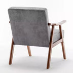 Fauteuil d'appoint en bois massif de style Mid-Century Homy Casa pour salon ou coin lecture