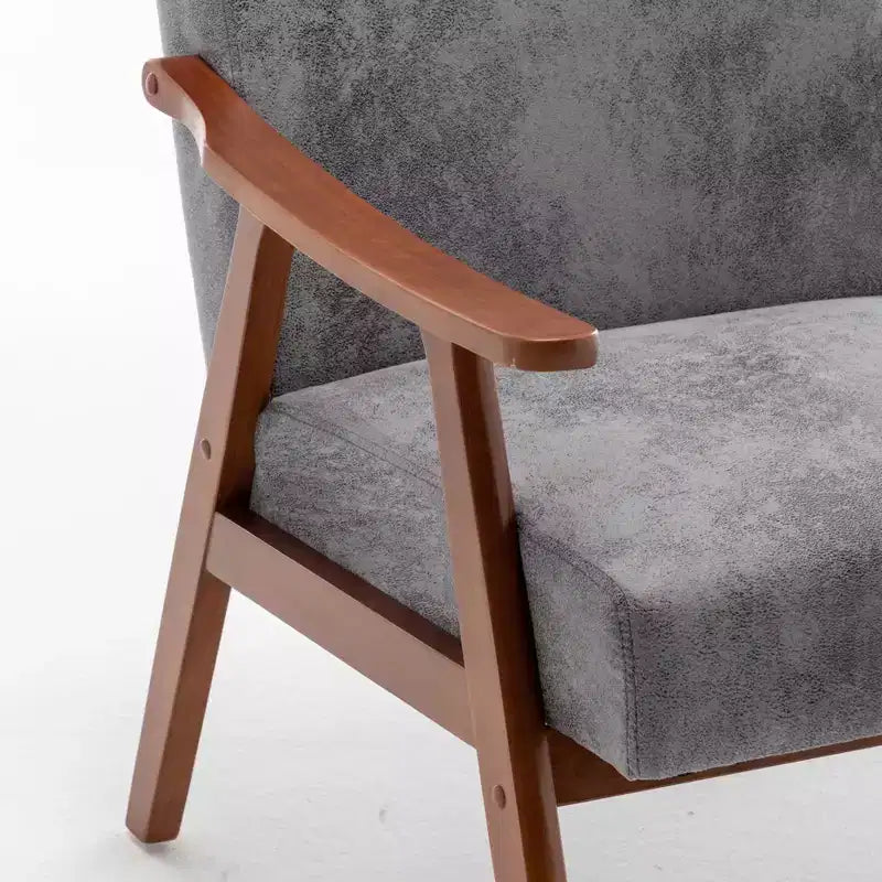 Fauteuil d'appoint en bois massif de style Mid-Century Homy Casa pour salon ou coin lecture