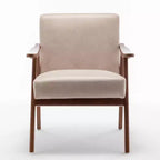 Fauteuil d'appoint en bois massif de style Mid-Century Homy Casa pour salon ou coin lecture