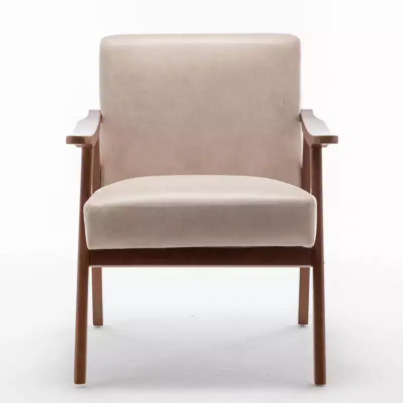 Fauteuil d'appoint en bois massif de style Mid-Century Homy Casa pour salon ou coin lecture