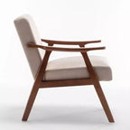 Fauteuil d'appoint en bois massif de style Mid-Century Homy Casa pour salon ou coin lecture