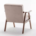 Fauteuil d'appoint en bois massif de style Mid-Century Homy Casa pour salon ou coin lecture