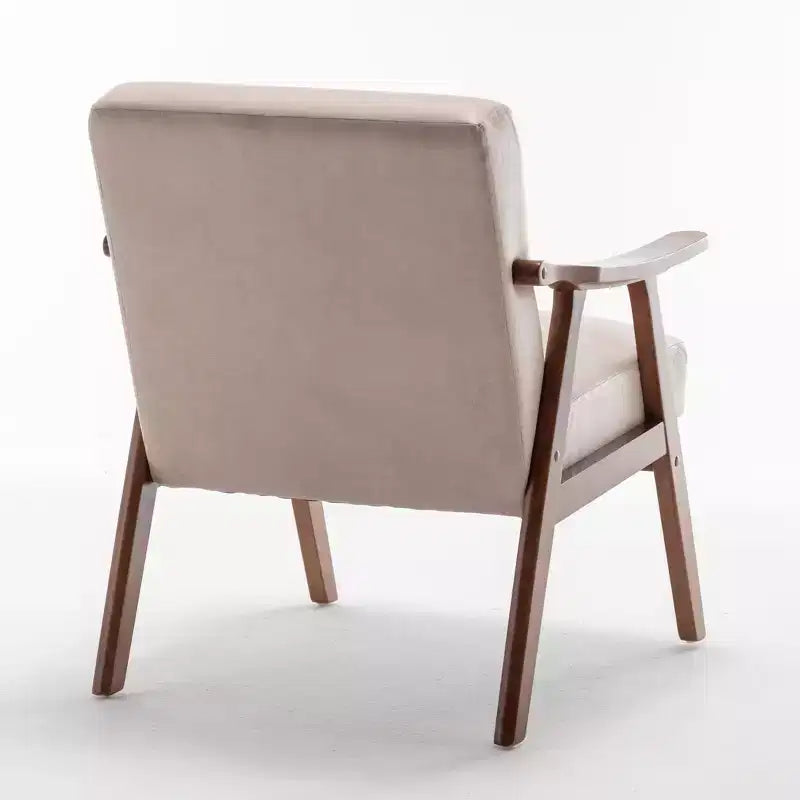 Fauteuil d'appoint en bois massif de style Mid-Century Homy Casa pour salon ou coin lecture