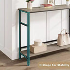 Console avec rangement, table d'entrée, table de style campagnard de 100 cm avec étagères réglables pour entrée, salon, couloir, chambre